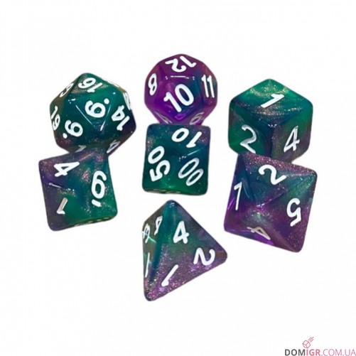 Набор кубиков - Double Color Glitter 7 Dice Set (в ассортименте)